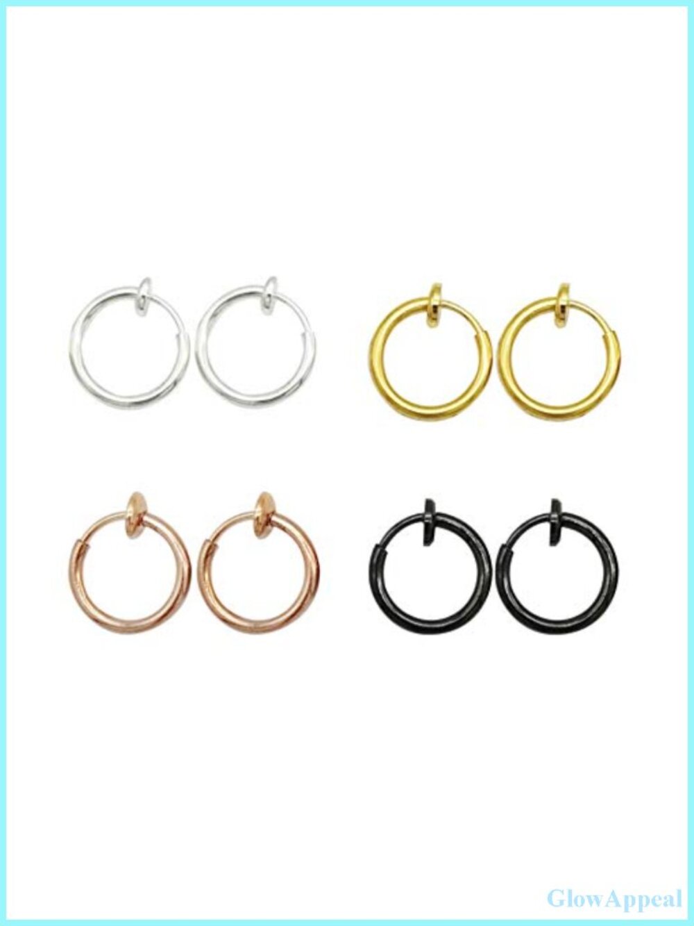 Clip On Earrings for Women No Piercing Hoop Earrings Set Stainless Steel
